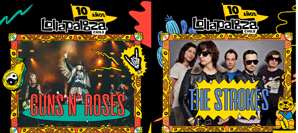 Guns N’ Roses y The Strokes encabezan décima versión de Lollapalooza Chile
