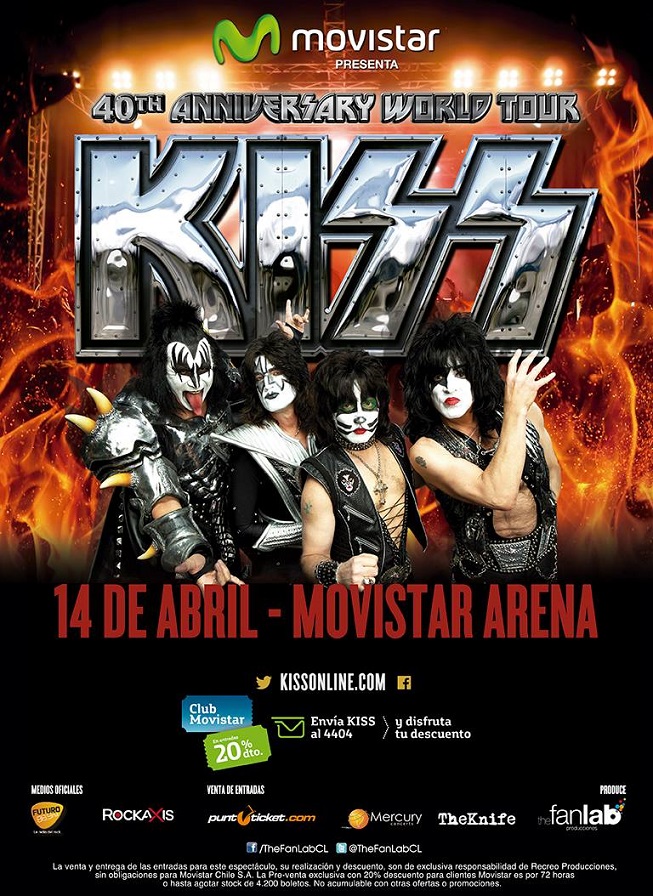 Show de Kiss en Chile finaliza preventa e inicia venta general