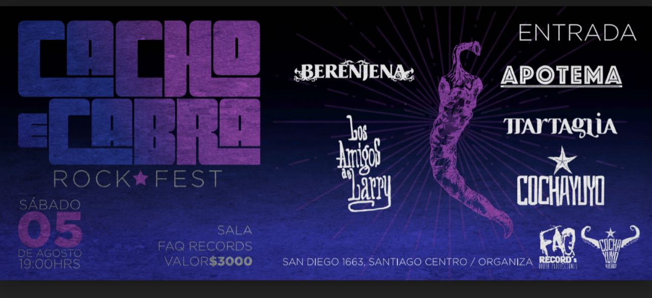 Conoce los detalles del CACHO E CABRA FEST, festival de bandas chilenas emergentes