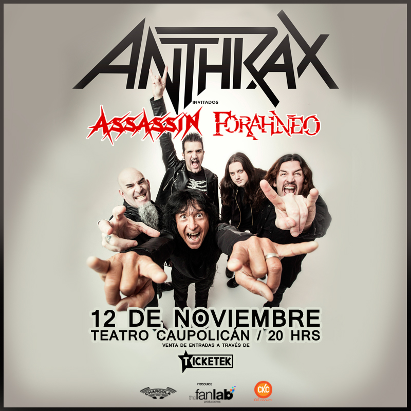Show de Anthrax en Chile suma a los alemanes de Assassin y los nacionales Forahneo