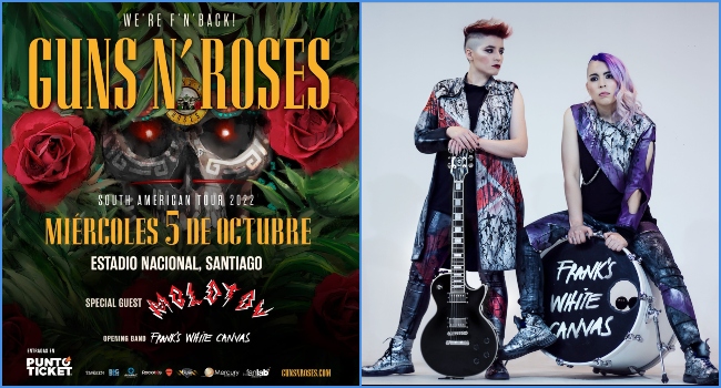 Frank’s White Canvas abrirá show de Guns’N Roses en Chile