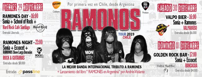 Preparan tres días de fiesta en homenaje a Ramones con bandas chilenas y argentinas