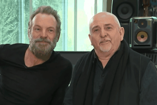 Peter Gabriel y Sting se refieren a la importancia de defender los Derechos Humanos en Chile en la próxima elección