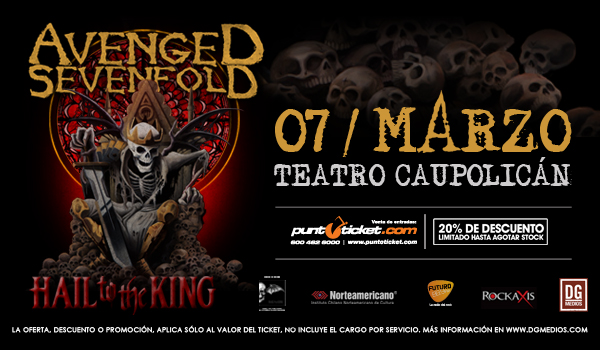 Avenged Sevenfold regresa a Chile el próximo 7 de marzo