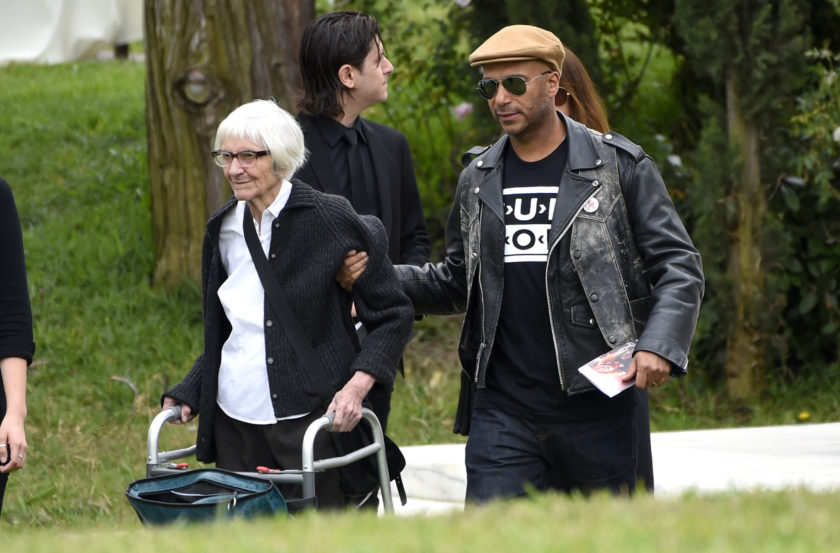 Musician Tom Morello, right, and his mother Mary Morello attend a funeral for Chris Cornell at the Hollywood Forever Cemetery on Friday, May 26, 2017, in Los Angeles. (Photo by Chris Pizzello/Invision/AP) Chris Cornell Funeral