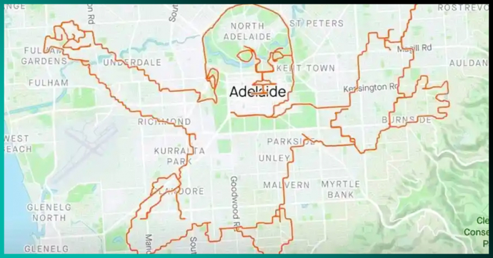 Bebé de Nevermind a gran escala: ciclista lo dibuja en el mapa recorriendo 150 kilómetros en ciudad australiana