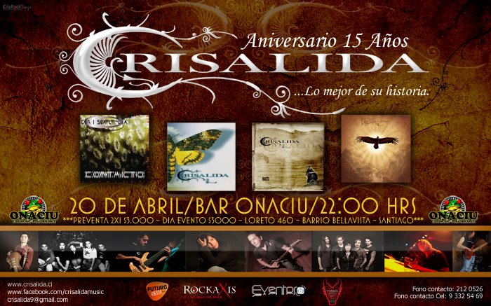 Crisálida cumple 15 años y lo celebra como corresponde, revisa la info de su show de aniversario