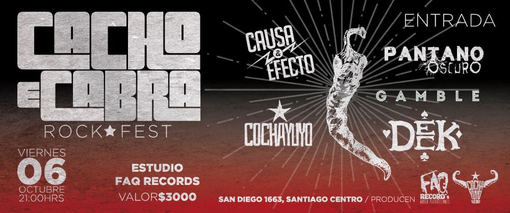 Detalles de la cuarta edición de CACHO E CABRA FEST, festival de bandas emergentes chilenas