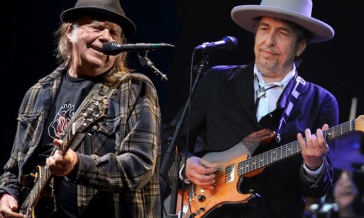 Legendario: Bob Dylan y Neil Young compartieron escenario juntos por primera vez en 25 años