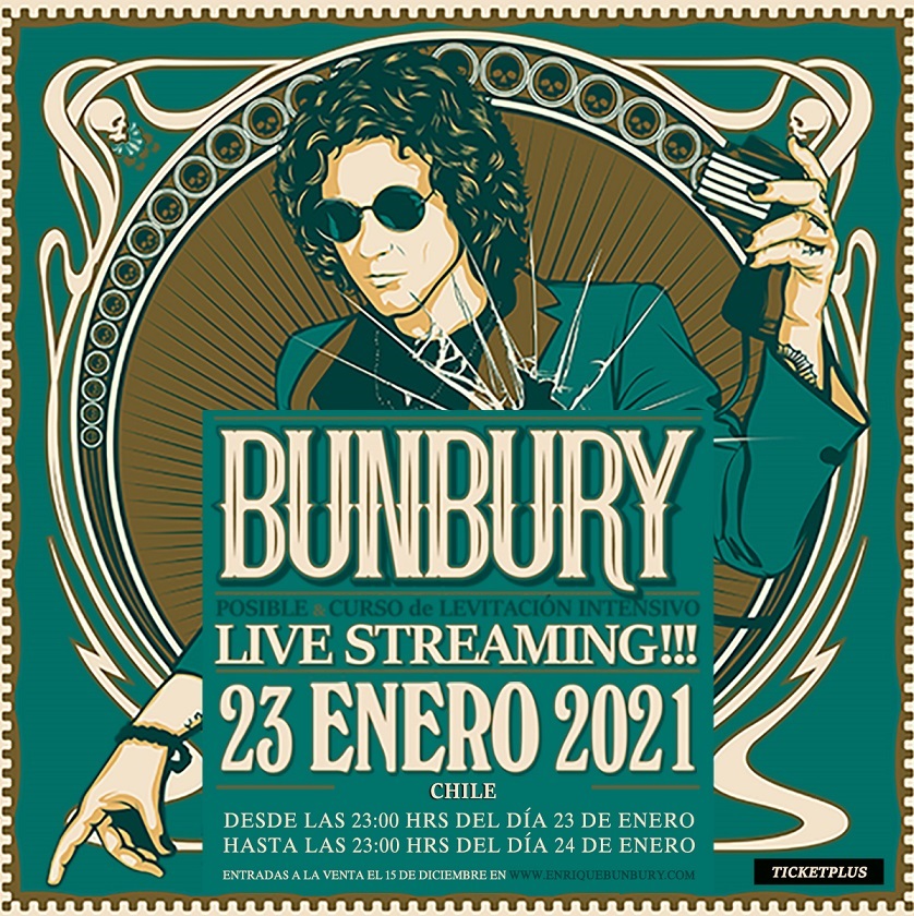 Bunbury presentará concierto vía streaming el 23 de enero (y tenemos concurso)