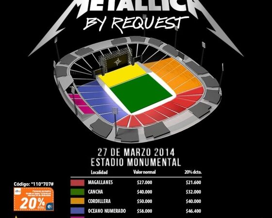 Metallica regresa a Chile con su concierto By Request