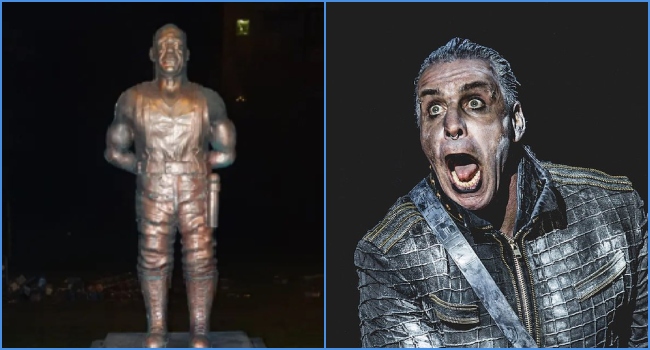 Levantan estatua de Till Lindemann de Rammstein por su cumpleaños N°60…pero se la roban horas después