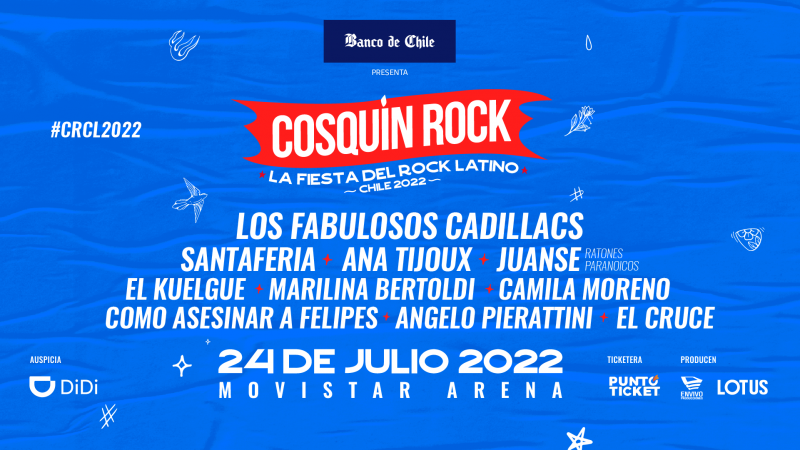 Vuelve Cosquin Rock a Chile: Los Fabulosos Cadillacs, Ana Tijoux, El Cruce, Angelo Pierattini y más