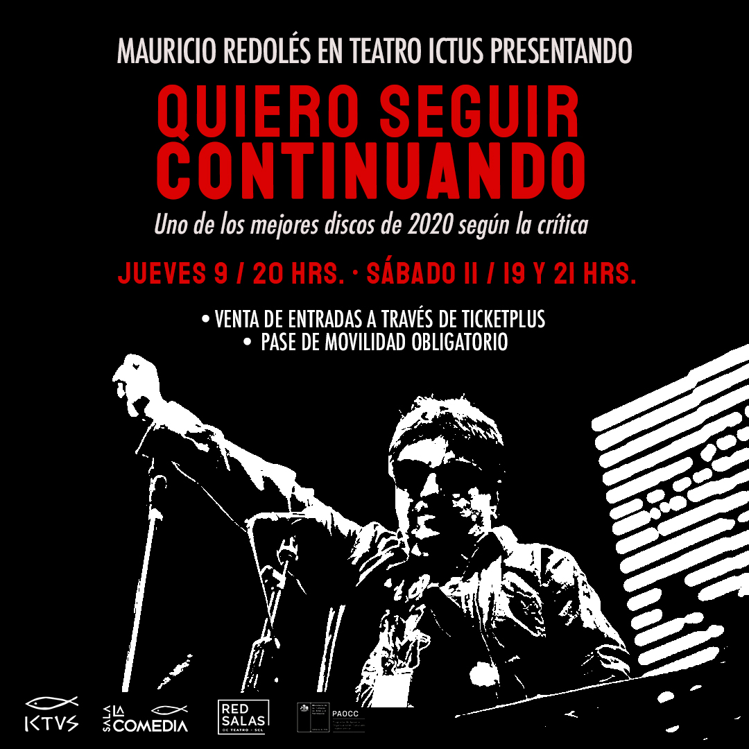 Mauricio Redolés presenta «Quiero Seguir Continuando» en Teatro Ictus