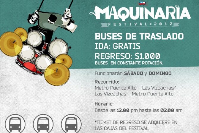 Festival Maquinaria dispone de buses de traslado, revisa los detalles