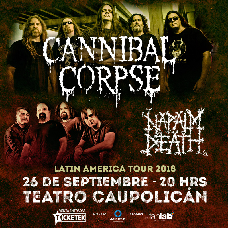A preparar esos cuellos: Cannibal Corpse y Napalm Death tocarán juntos en septiembre