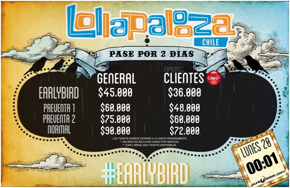 Venta «Early Bird» para Lollapalooza se suspende debido a colapso en sistema
