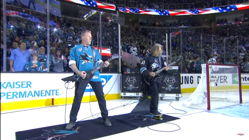 Mira a Metallica tocar el himno de EE.UU. en la final del hockey americano