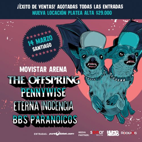 The Offspring en Chile se cambia al Movistar Arena
