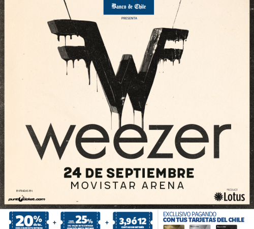 Revisa toda la info, valores y detalles del debut de Weezer en Chile